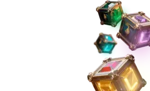 Image of colorful loot boxes with gemstones, representing the Lootbox Bonus at R7 Casino.